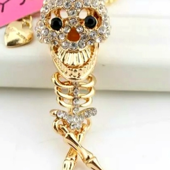 Choose your color gold plated pink or white crystal skeleton necklace - Picture 14 of 16